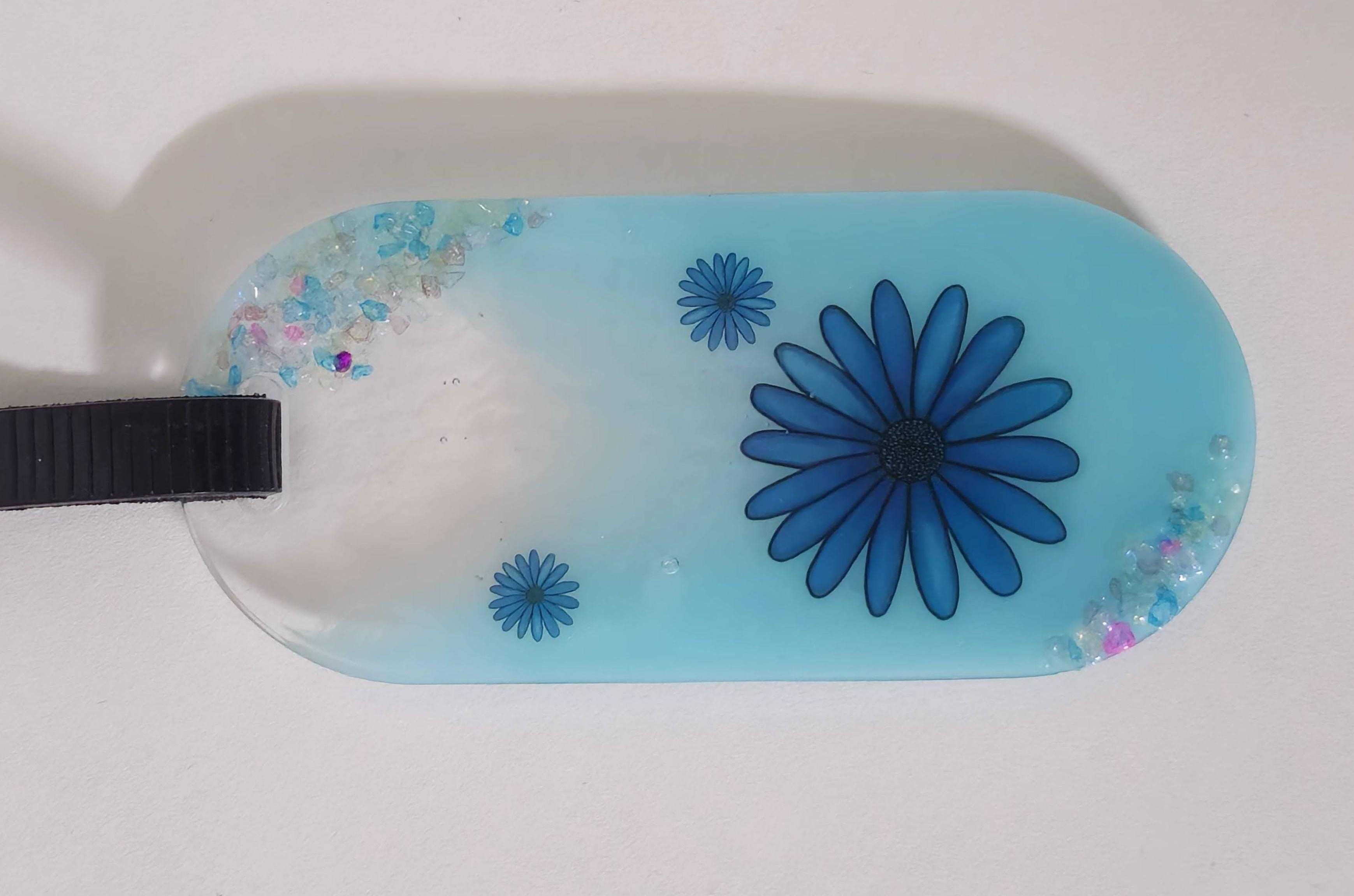 Pink 3D Floral Resin Travel Tag