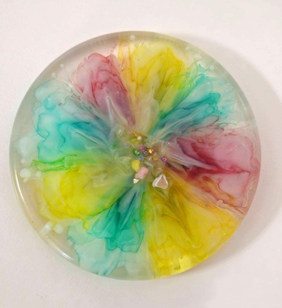 Multicolor 3D Flower Resin Coaster
