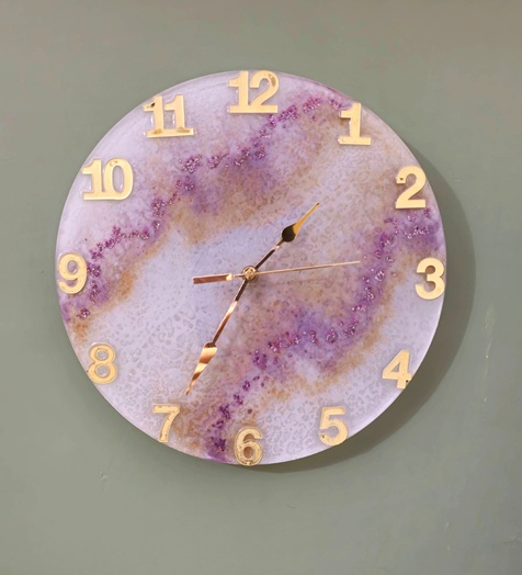 Galaxy Purple Resin Wall Clock