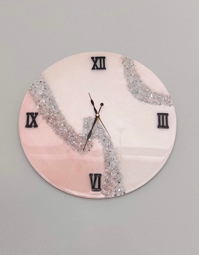 Mirror Crushed Dual Tone Resin Wall Clock