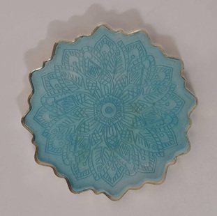 Blue Mandala Resin Coaster