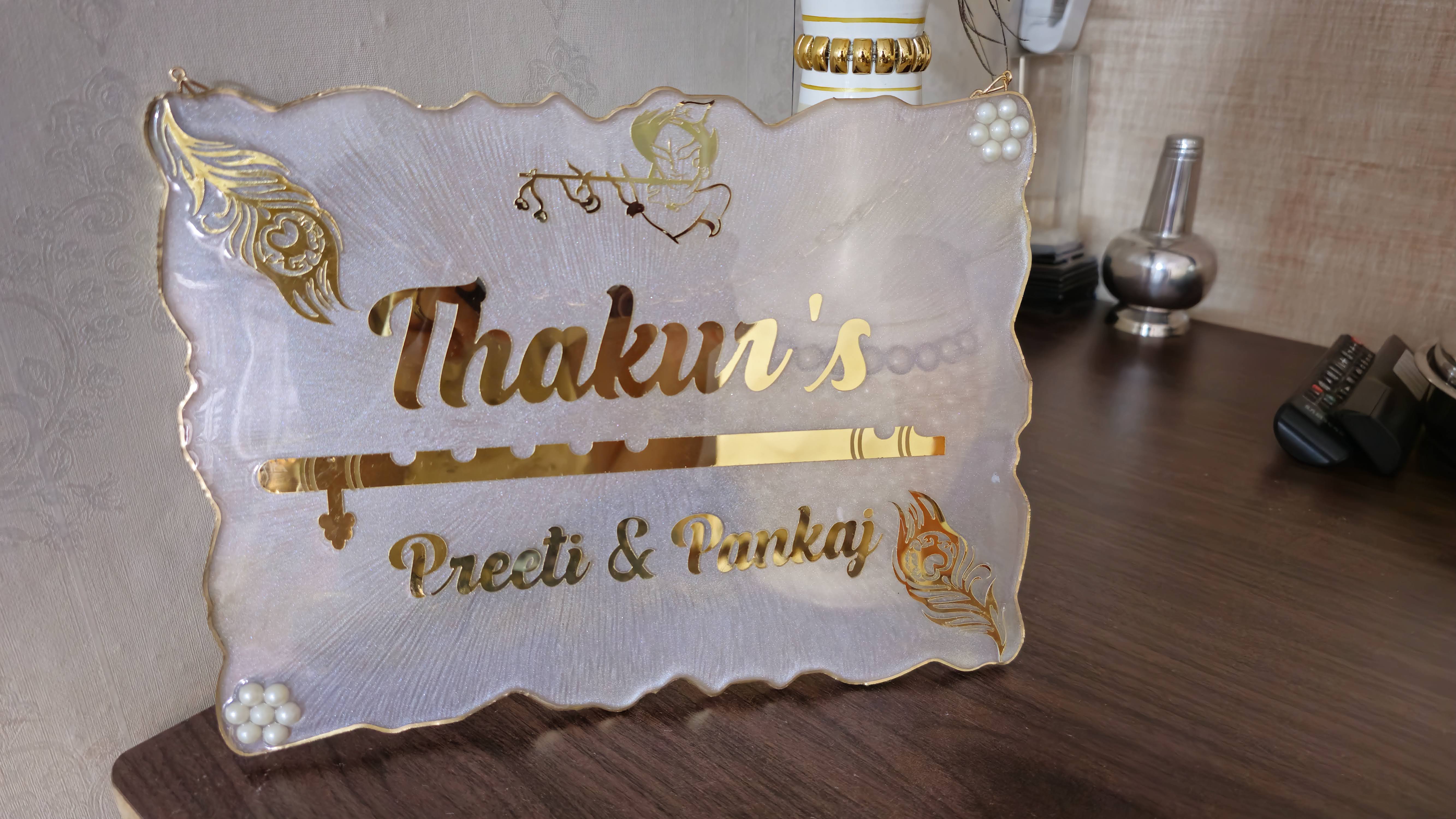 Champagne Glow Resin Nameplate