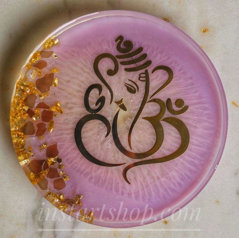 Lavender Aura Resin Ganeshji Showpiece