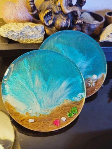 Ocean Breeze Resin Coaster