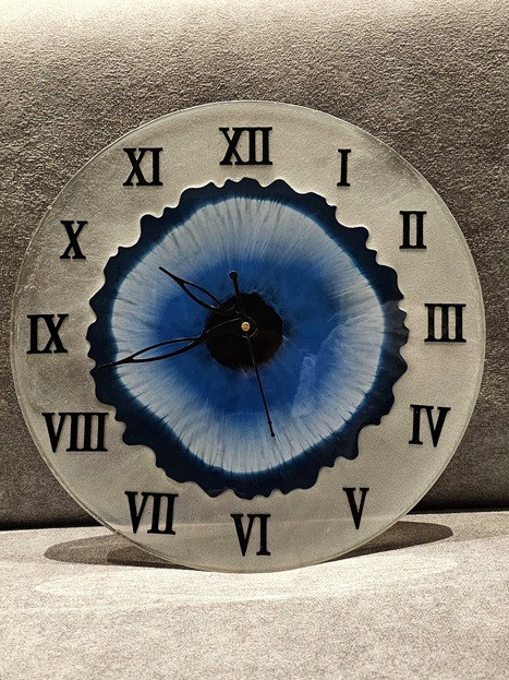 Blue Retina Eye (Nazar) Resin Art Wall Clock