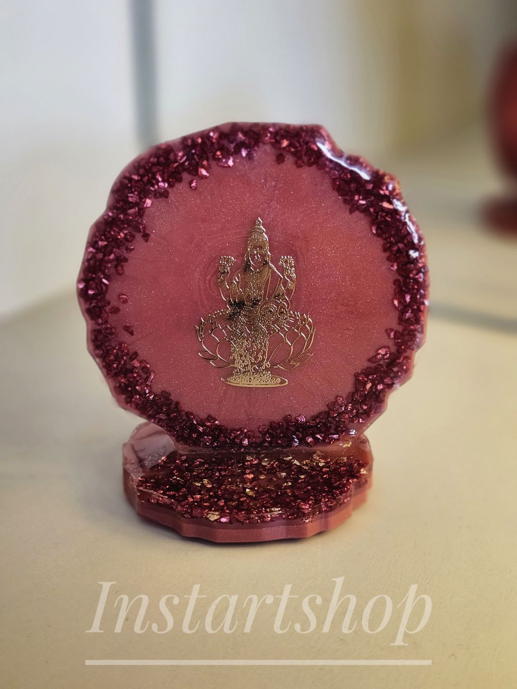 Ruby Red Laxmiji Resin Car Dashboard Idol