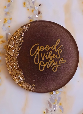 Brown Granule Resin Coaster