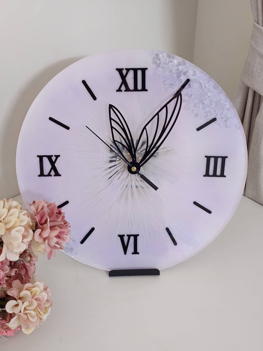 Lavender Glow Resin Wall Clock