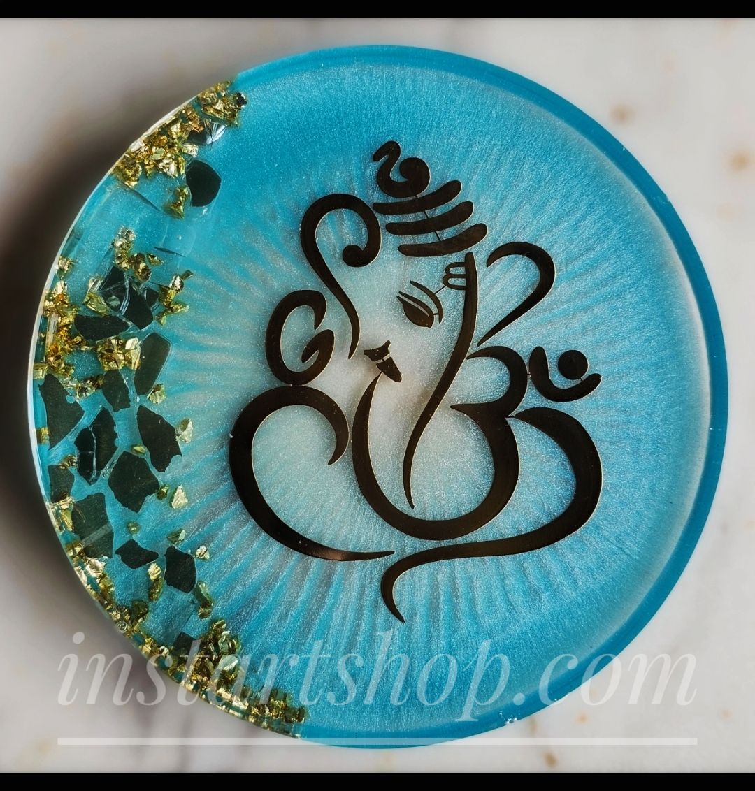 Blue Aura Resin Ganeshji Showpiece
