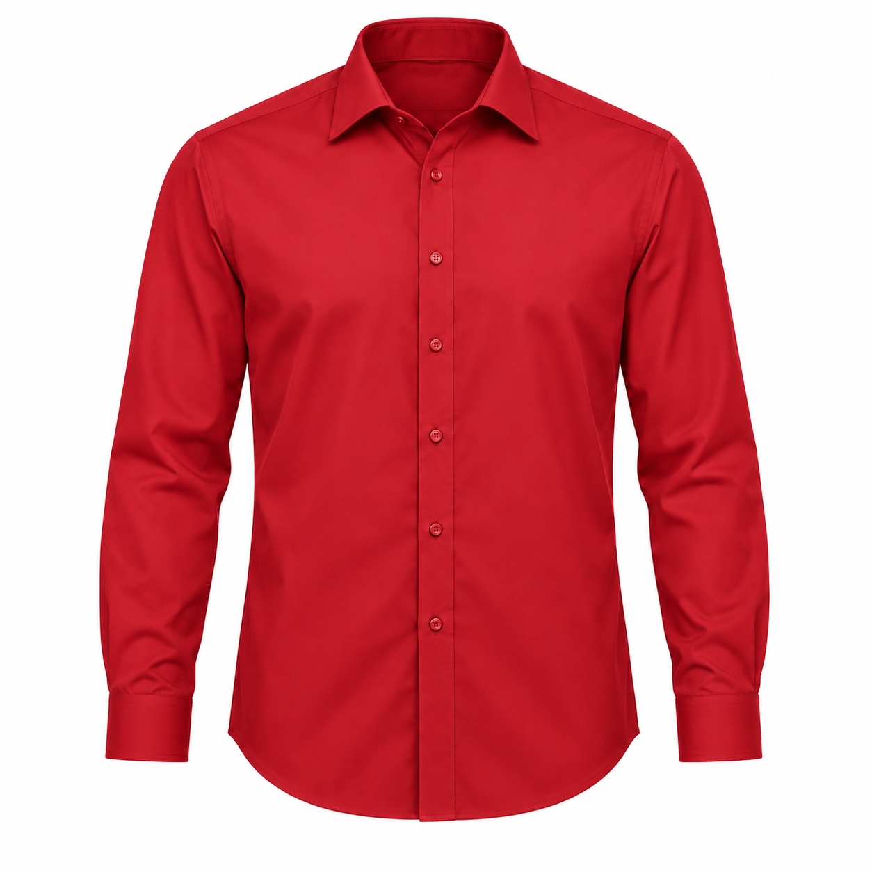 Classic Long-Sleeve Formal Dress Shirt - Red - M